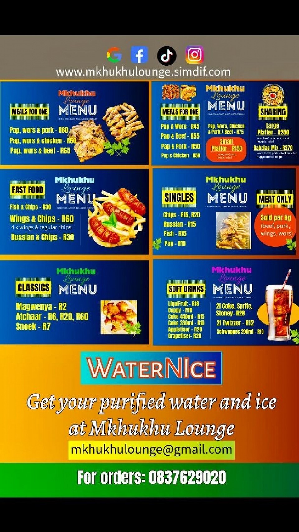 The menu
